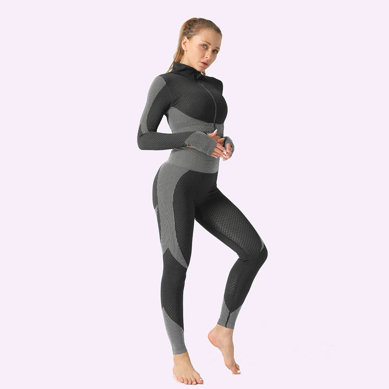 Cadore SculptMotion Set – High-Waist Leggings & Zip Performance Jacket