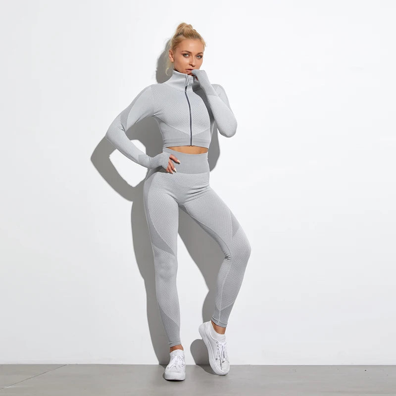 Cadore SculptMotion Set – High-Waist Leggings & Zip Performance Jacket