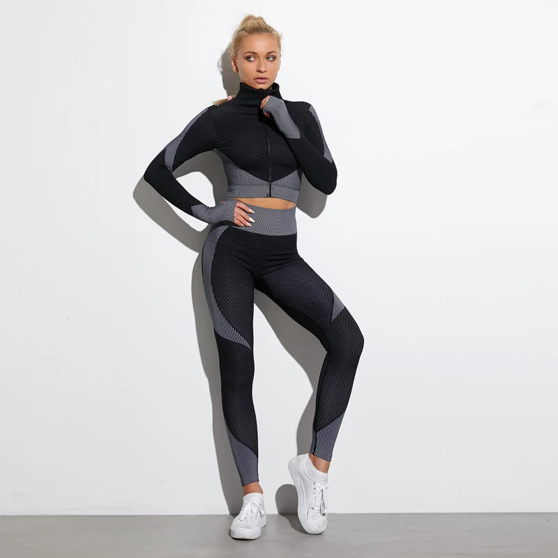 Cadore SculptMotion Set – High-Waist Leggings & Zip Performance Jacket