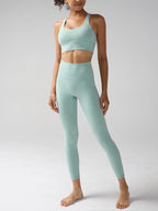 2 Pieces Women's Tracksuit Seamless Yoga Set Workout Sportswear Gym Clothing High Waist Leggings Fitness Sports Suits