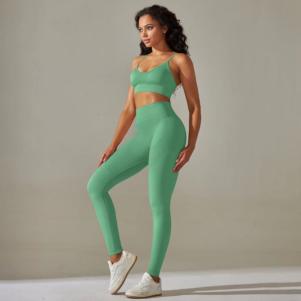 Cadore Motion Set – High-Waist Sculpt Leggings & Square Neck Crop Top
