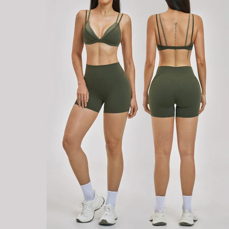 Cadore Seamless Tracksuit – Leggings & Sports Bra 2-Piece Set