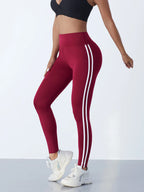 Cadore Striped Sculpt Leggings – High-Waist Athletic Fit