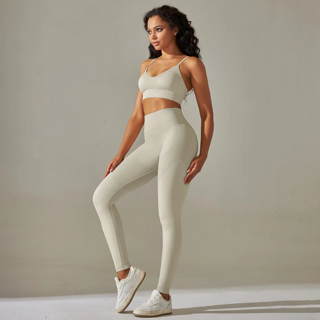 Cadore Motion Set – High-Waist Sculpt Leggings & Square Neck Crop Top