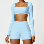 Cadore Long Sleeve Yoga Set – Leggings & Crop Top