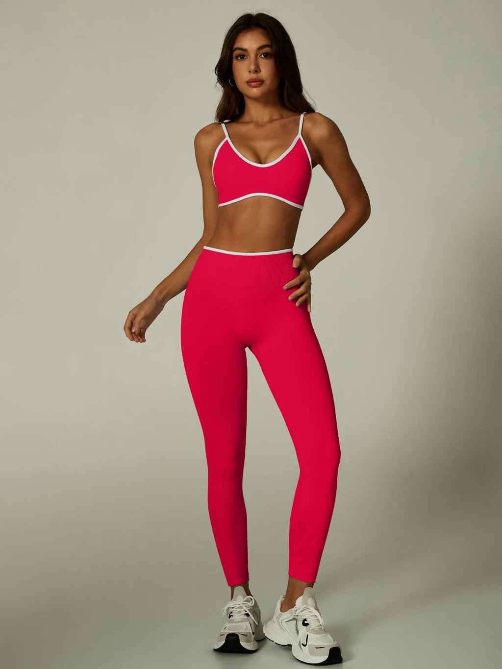 Cadore Contrast Trim Set – Sports Bra & Leggings or Shorts