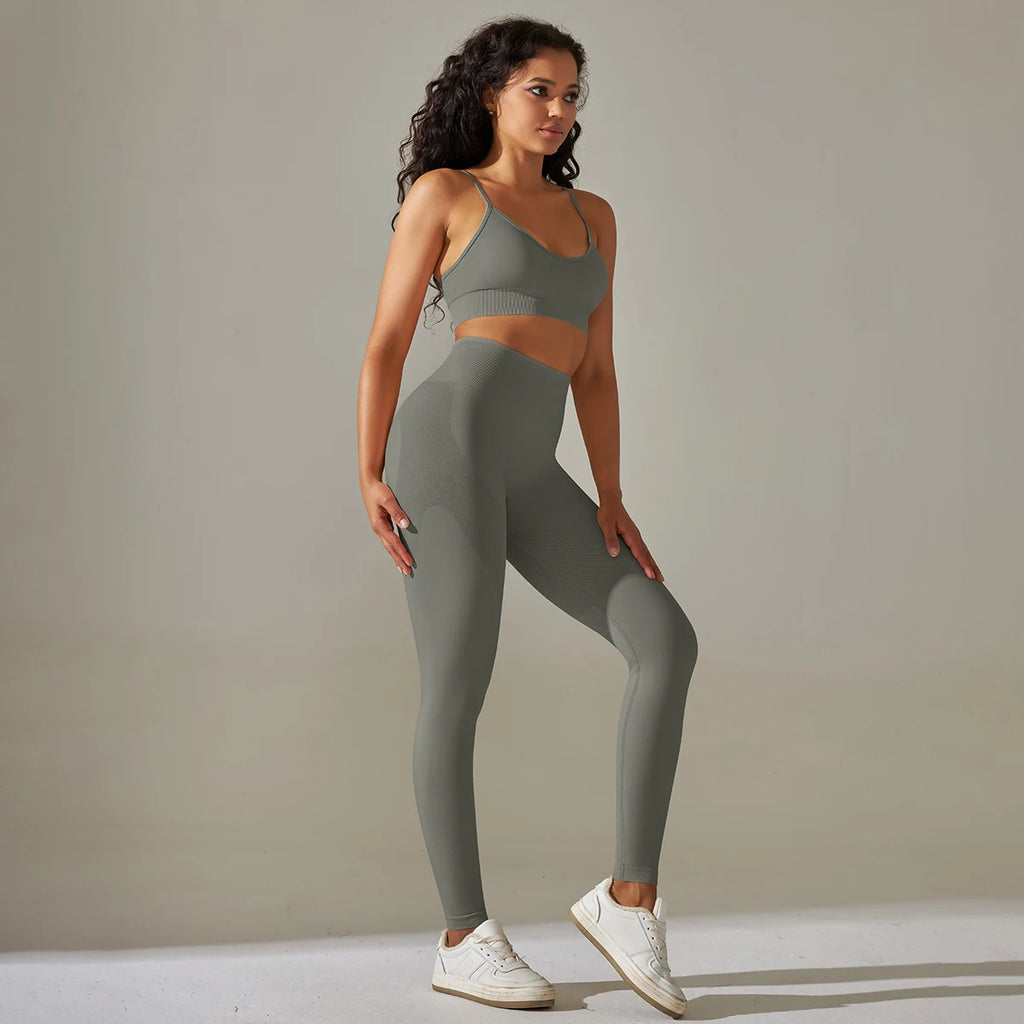 Cadore Motion Set – High-Waist Sculpt Leggings & Square Neck Crop Top