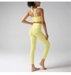 2 Pieces Women's Tracksuit Seamless Yoga Set Workout Sportswear Gym Clothing High Waist Leggings Fitness Sports Suits