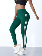 Cadore Striped Sculpt Leggings – High-Waist Athletic Fit