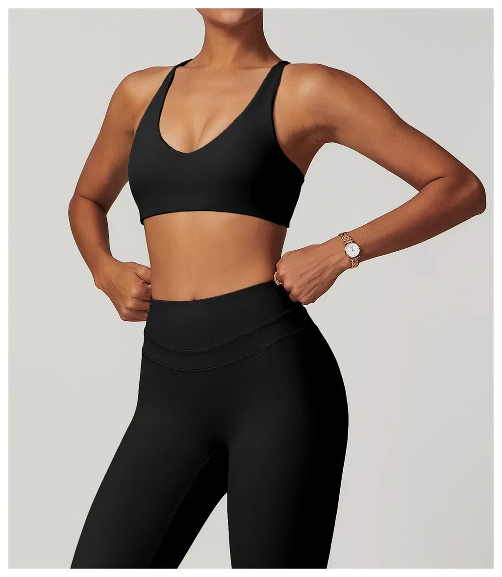 Cadore Seamless Fitness Set – Shorts, Top & Sports Blouse