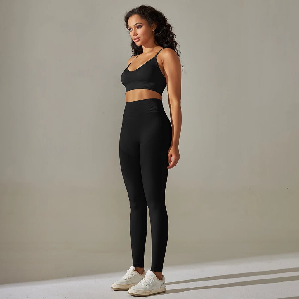 Cadore Motion Set – High-Waist Sculpt Leggings & Square Neck Crop Top