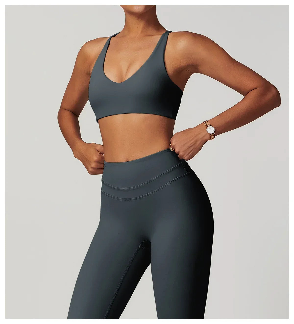 Cadore Seamless Fitness Set – Shorts, Top & Sports Blouse