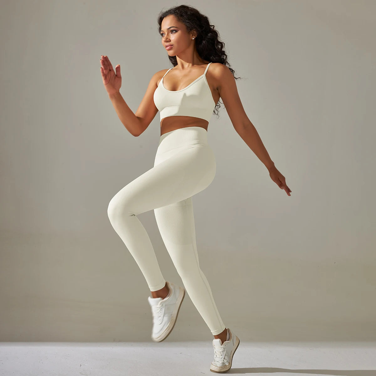 Cadore Motion Set – High-Waist Sculpt Leggings & Square Neck Crop Top
