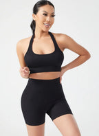 Cadore Ribbed Backless Set – Sports Bra & Hip-Lifting Shorts