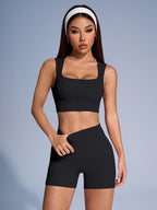 Cadore Ribbed Seamless Set – Crop Tank & Shorts