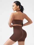 Cadore Ribbed Backless Set – Sports Bra & Hip-Lifting Shorts