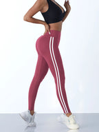 Cadore Striped Sculpt Leggings – High-Waist Athletic Fit