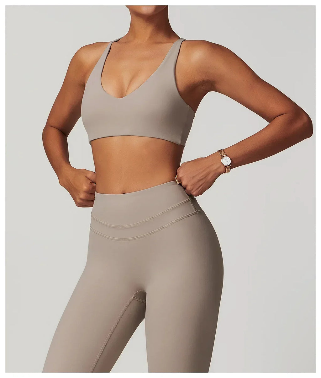 Cadore Seamless Fitness Set – Shorts, Top & Sports Blouse