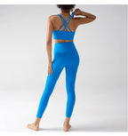 2 Pieces Women's Tracksuit Seamless Yoga Set Workout Sportswear Gym Clothing High Waist Leggings Fitness Sports Suits