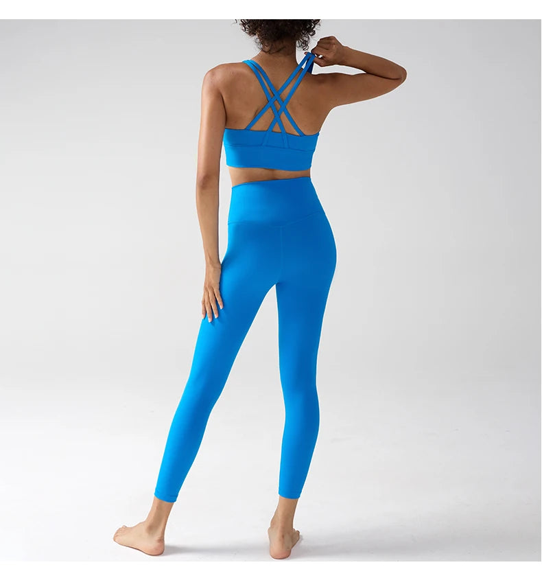 2 Pieces Women's Tracksuit Seamless Yoga Set Workout Sportswear Gym Clothing High Waist Leggings Fitness Sports Suits