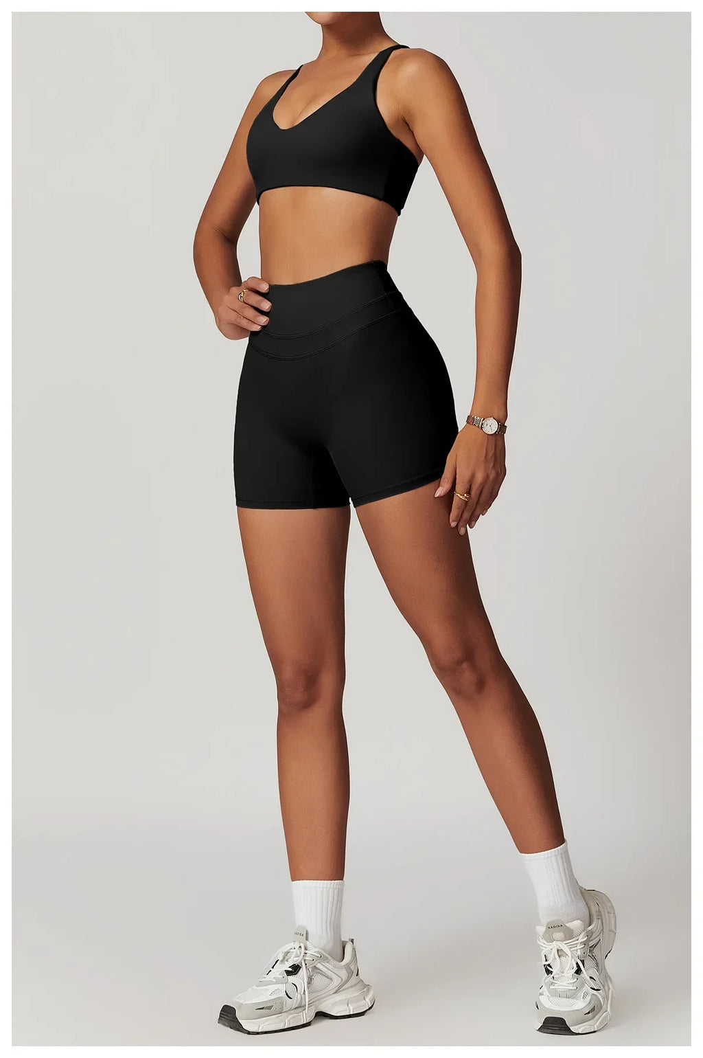 Cadore Seamless Fitness Set – Shorts, Top & Sports Blouse
