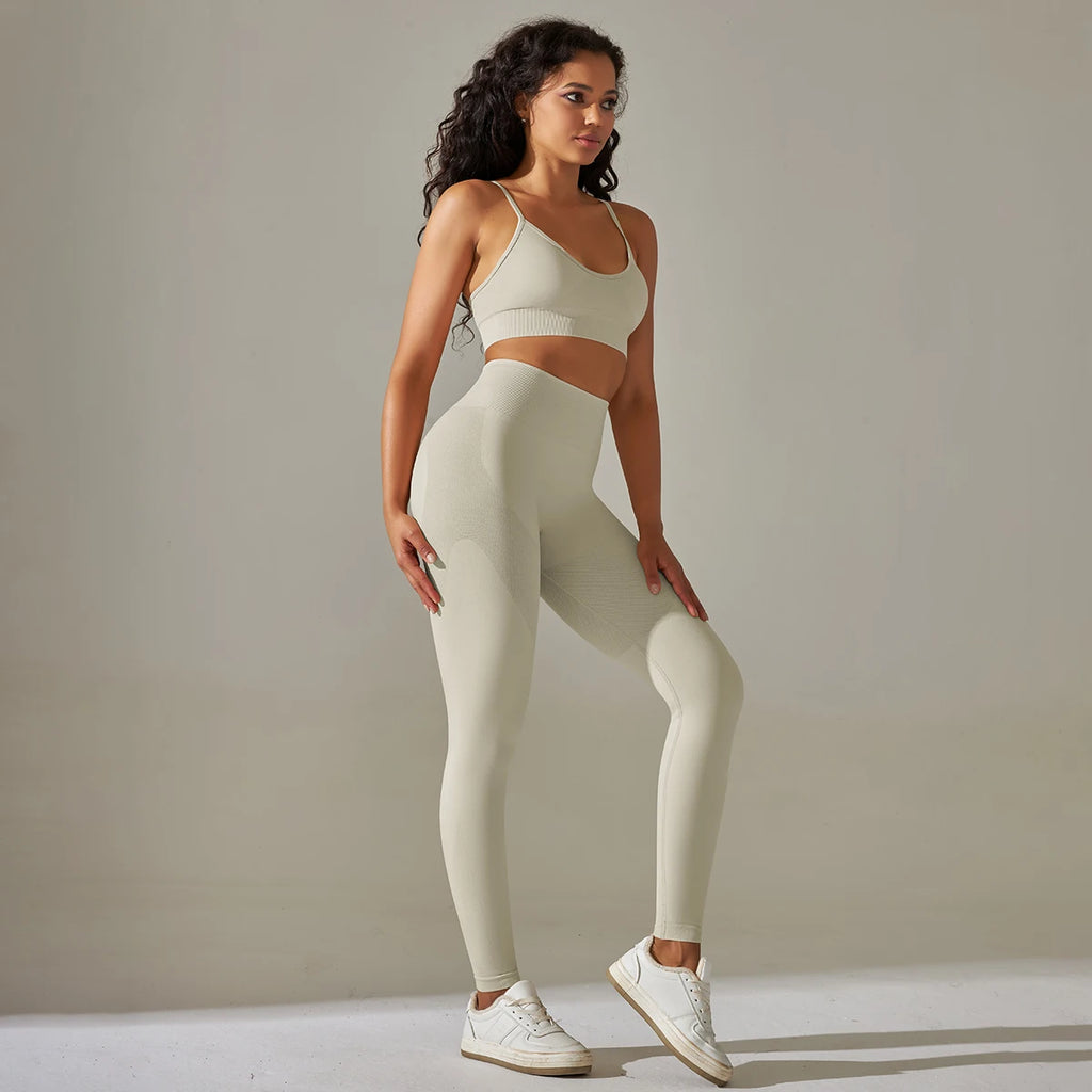 Cadore Motion Set – High-Waist Sculpt Leggings & Square Neck Crop Top