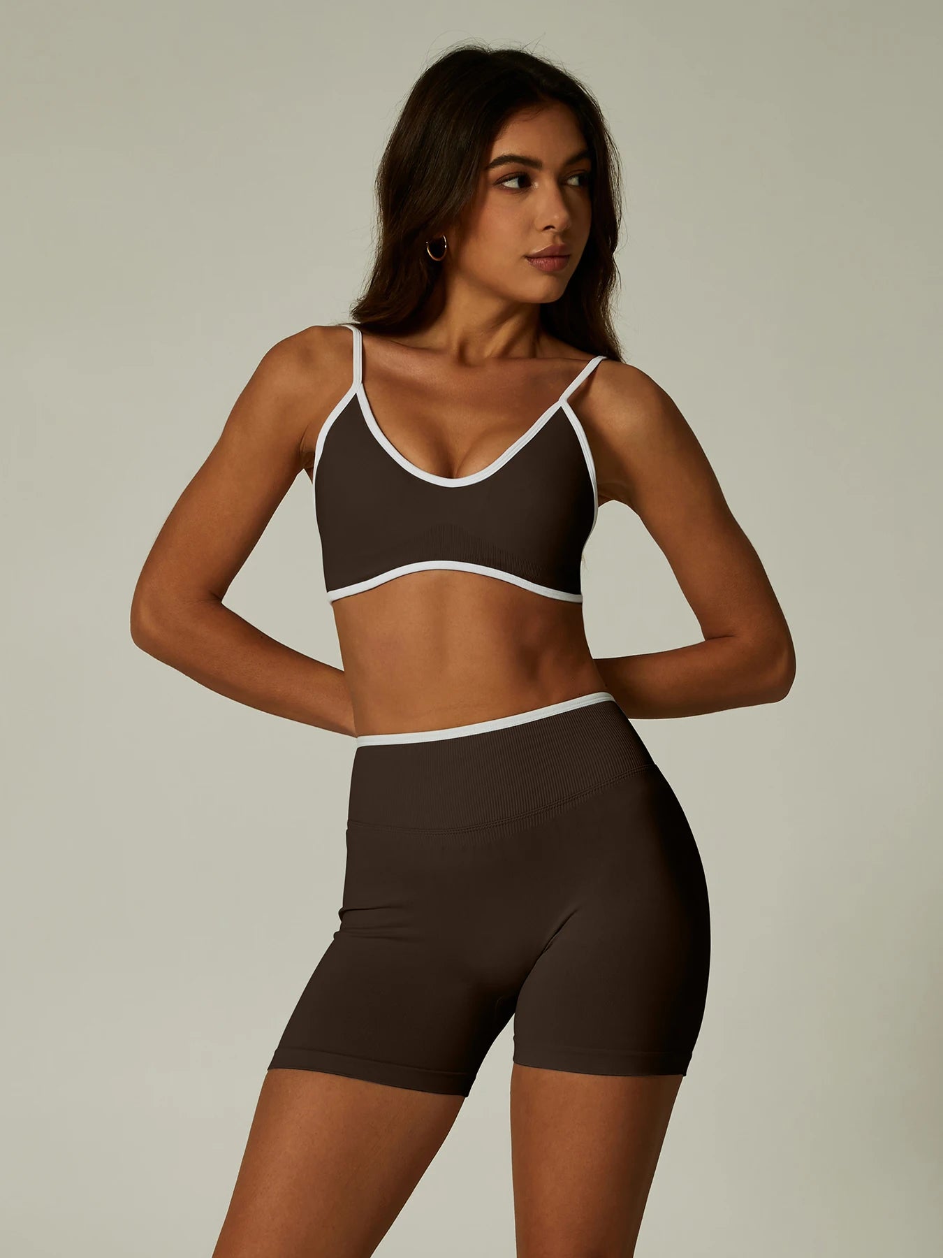 Cadore Contrast Trim Set – Sports Bra & Leggings or Shorts