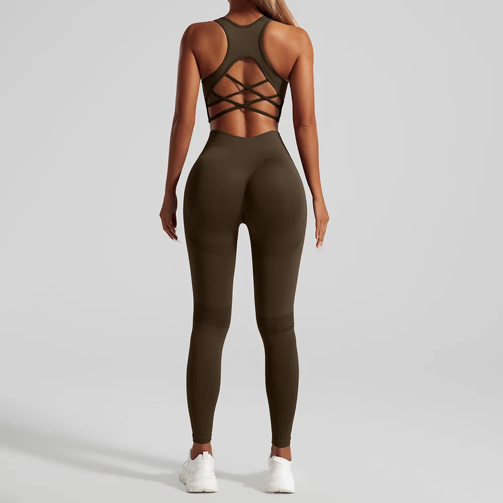 Cadore Motion Seamless Set – Leggings & Backless Crop Top