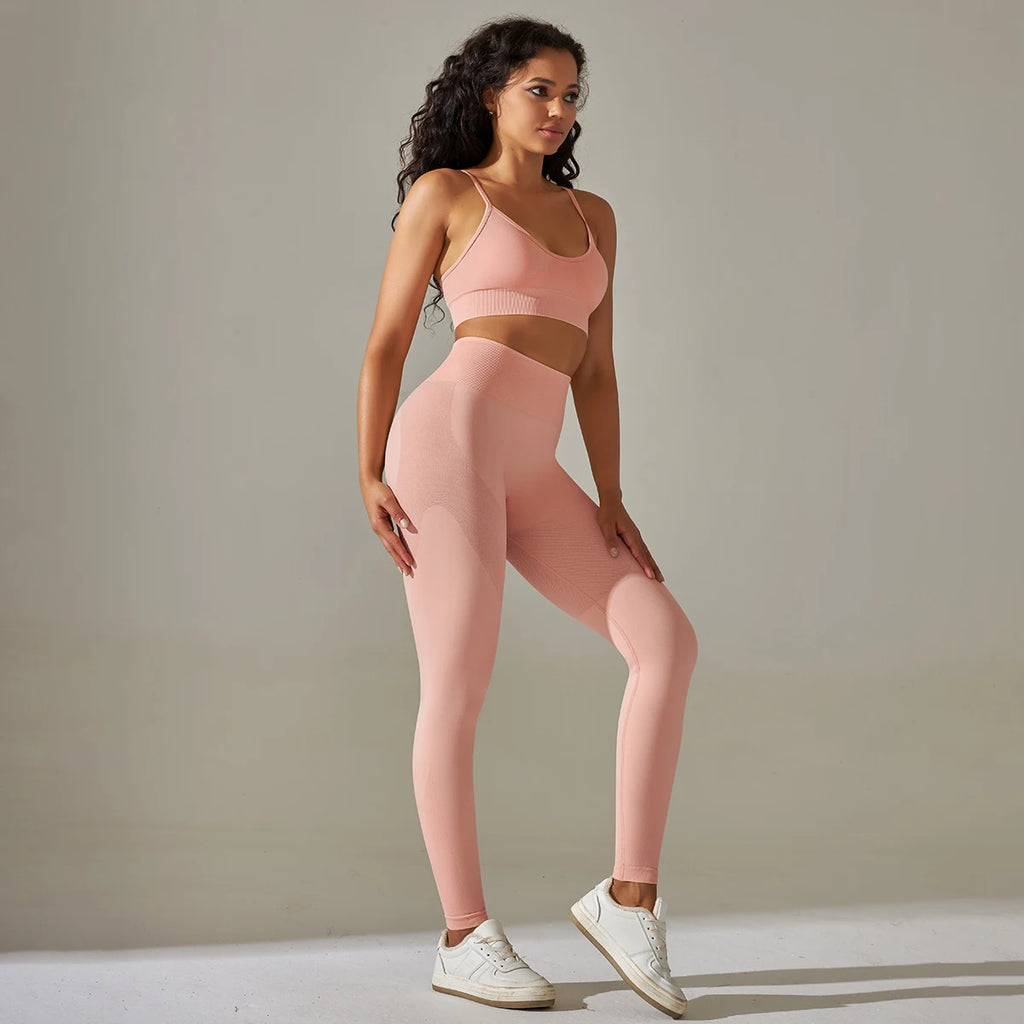 Cadore Motion Set – High-Waist Sculpt Leggings & Square Neck Crop Top