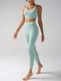 2 Pieces Women's Tracksuit Seamless Yoga Set Workout Sportswear Gym Clothing High Waist Leggings Fitness Sports Suits