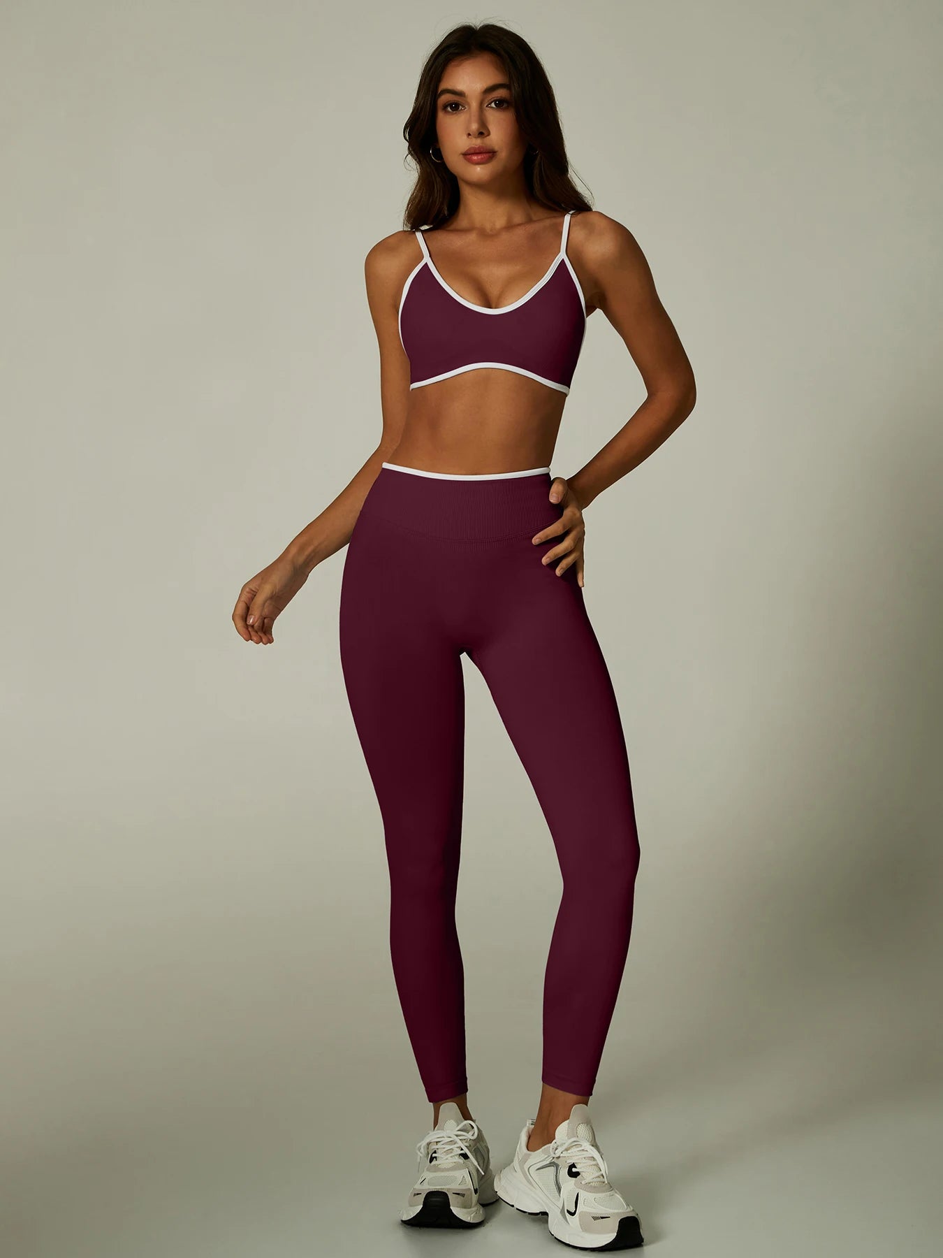 Cadore Contrast Trim Set – Sports Bra & Leggings or Shorts