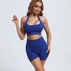 Cadore Ribbed Backless Set – Sports Bra & Hip-Lifting Shorts