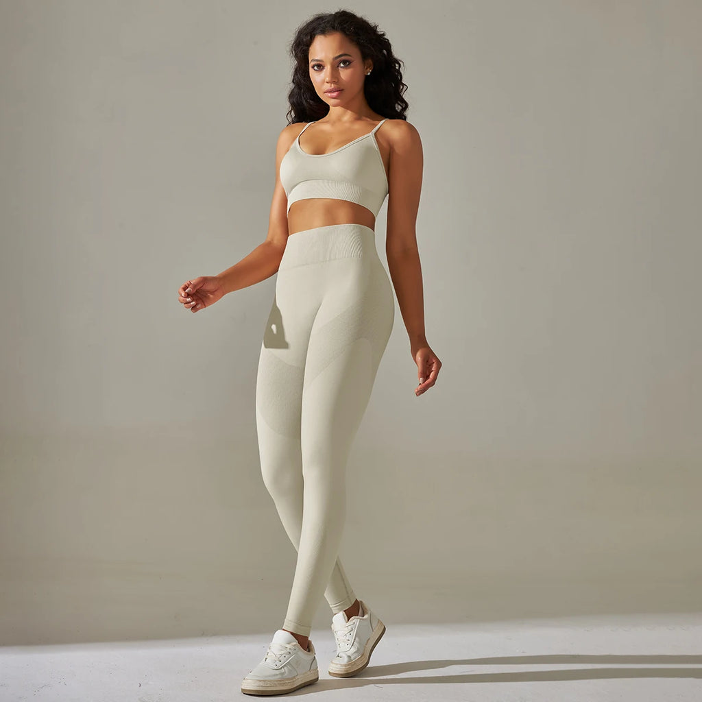 Cadore Motion Set – High-Waist Sculpt Leggings & Square Neck Crop Top