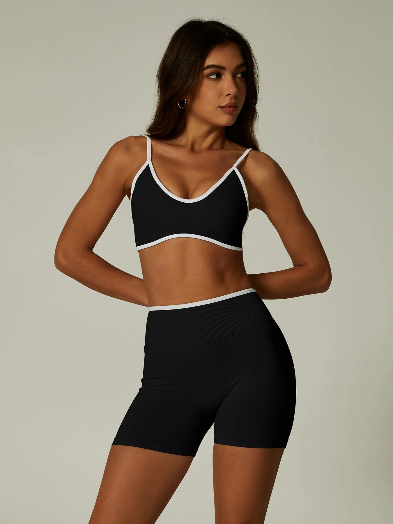 Cadore Contrast Trim Set – Sports Bra & Leggings or Shorts