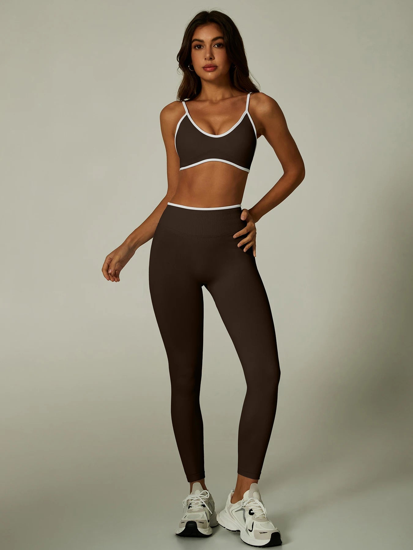 Cadore Contrast Trim Set – Sports Bra & Leggings or Shorts