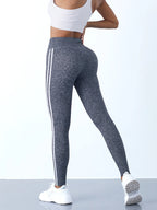 Cadore Striped Sculpt Leggings – High-Waist Athletic Fit