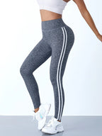 Cadore Striped Sculpt Leggings – High-Waist Athletic Fit