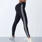 Cadore Striped Sculpt Leggings – High-Waist Athletic Fit