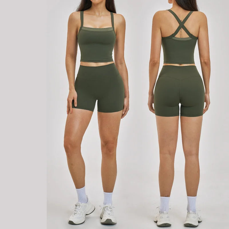 Cadore Seamless Set – Butt-Lifting Sleeveless Top & Shorts