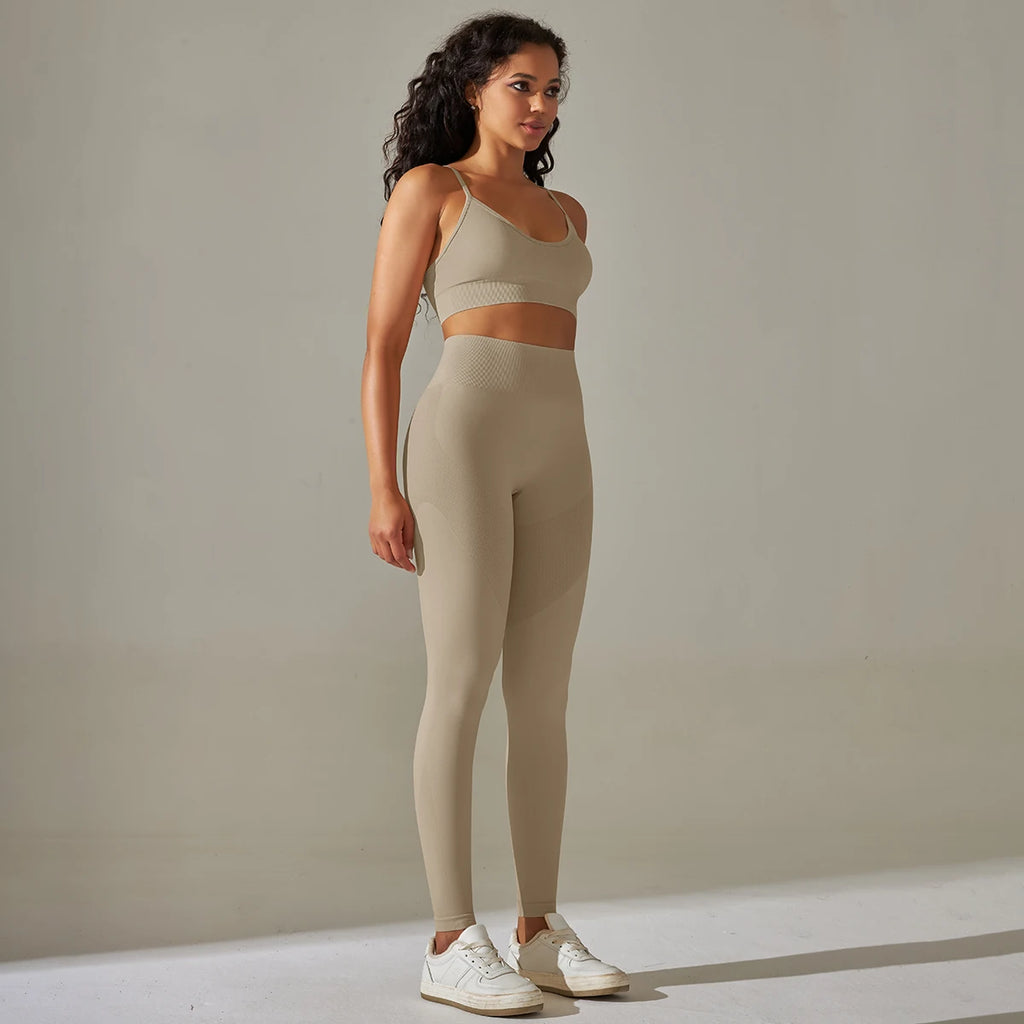 Cadore Motion Set – High-Waist Sculpt Leggings & Square Neck Crop Top
