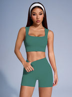 Cadore Ribbed Seamless Set – Crop Tank & Shorts