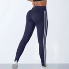 Cadore Striped Sculpt Leggings – High-Waist Athletic Fit
