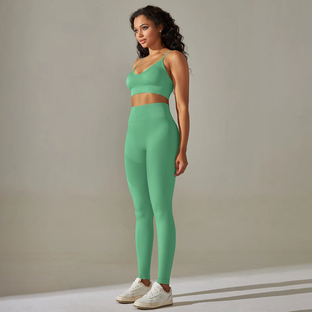 Cadore Motion Set – High-Waist Sculpt Leggings & Square Neck Crop Top