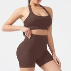 Cadore Ribbed Backless Set – Sports Bra & Hip-Lifting Shorts