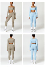 Cadore Long Sleeve Yoga Set – Leggings & Crop Top