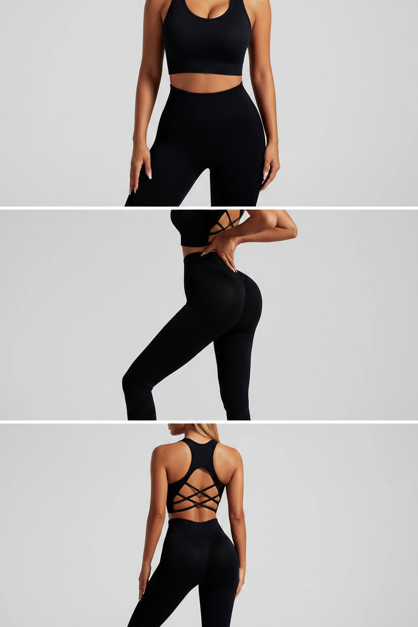 Cadore Motion Seamless Set – Leggings & Backless Crop Top