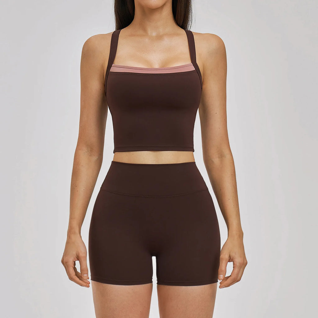 Cadore Seamless Set – Butt-Lifting Sleeveless Top & Shorts