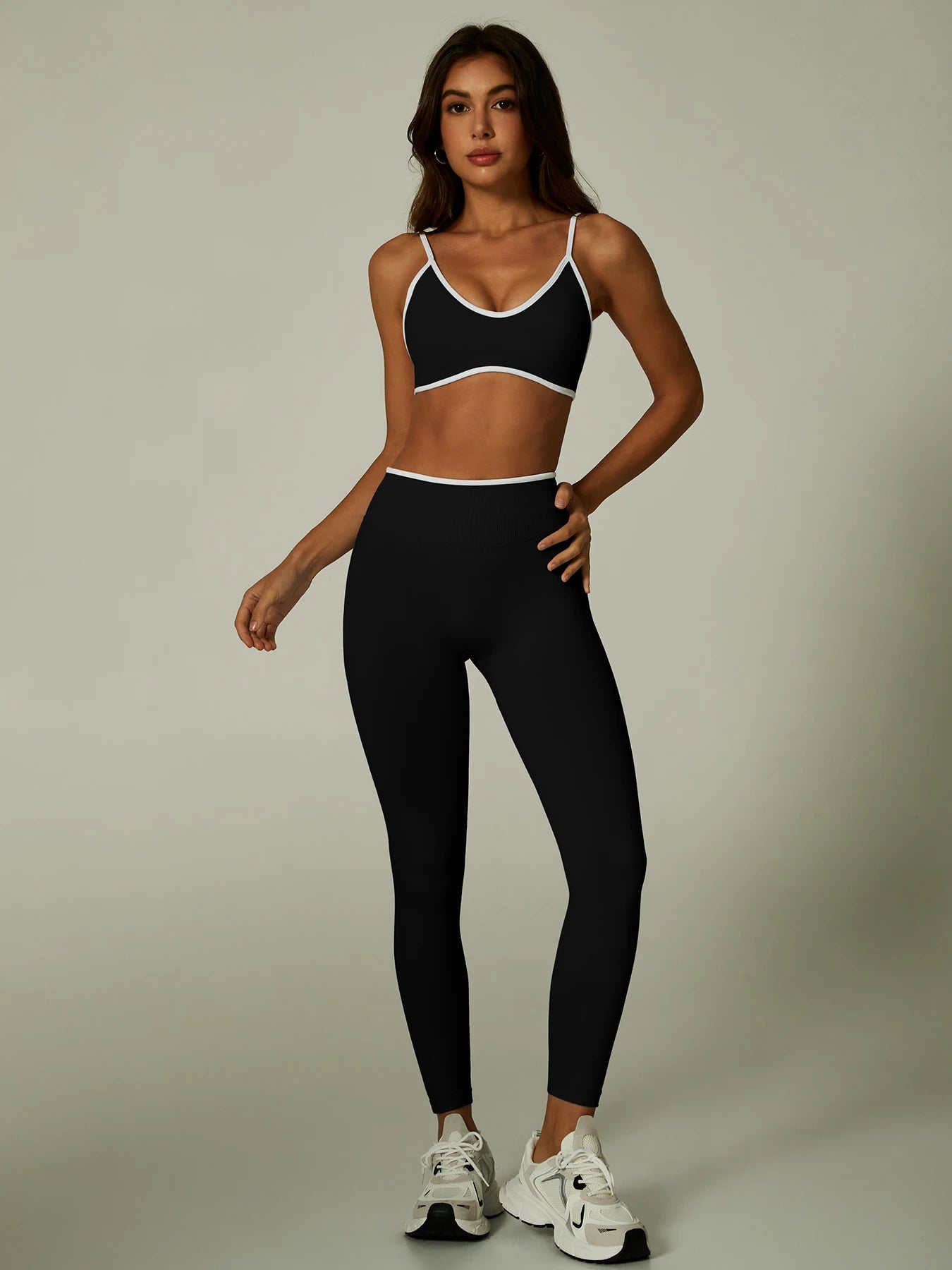 Cadore Contrast Trim Set – Sports Bra & Leggings or Shorts