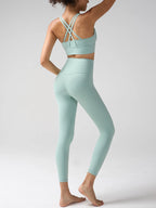 2 Pieces Women's Tracksuit Seamless Yoga Set Workout Sportswear Gym Clothing High Waist Leggings Fitness Sports Suits
