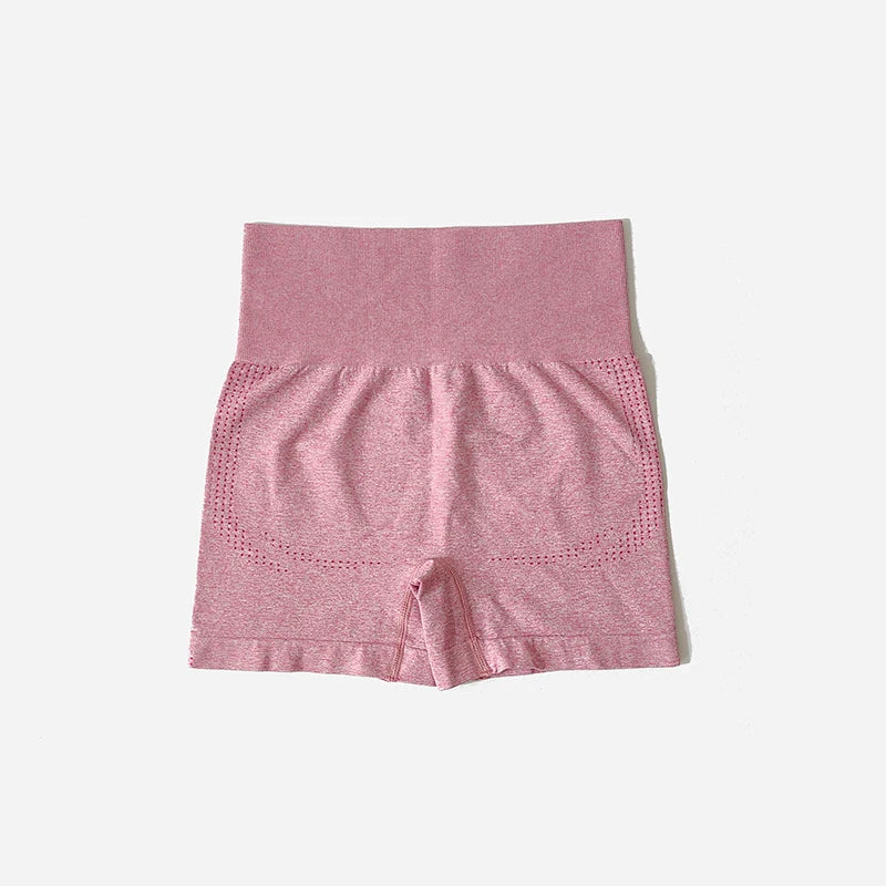 Cadore Seamless Ribbed Set – Yoga Top & High-Waist Shorts